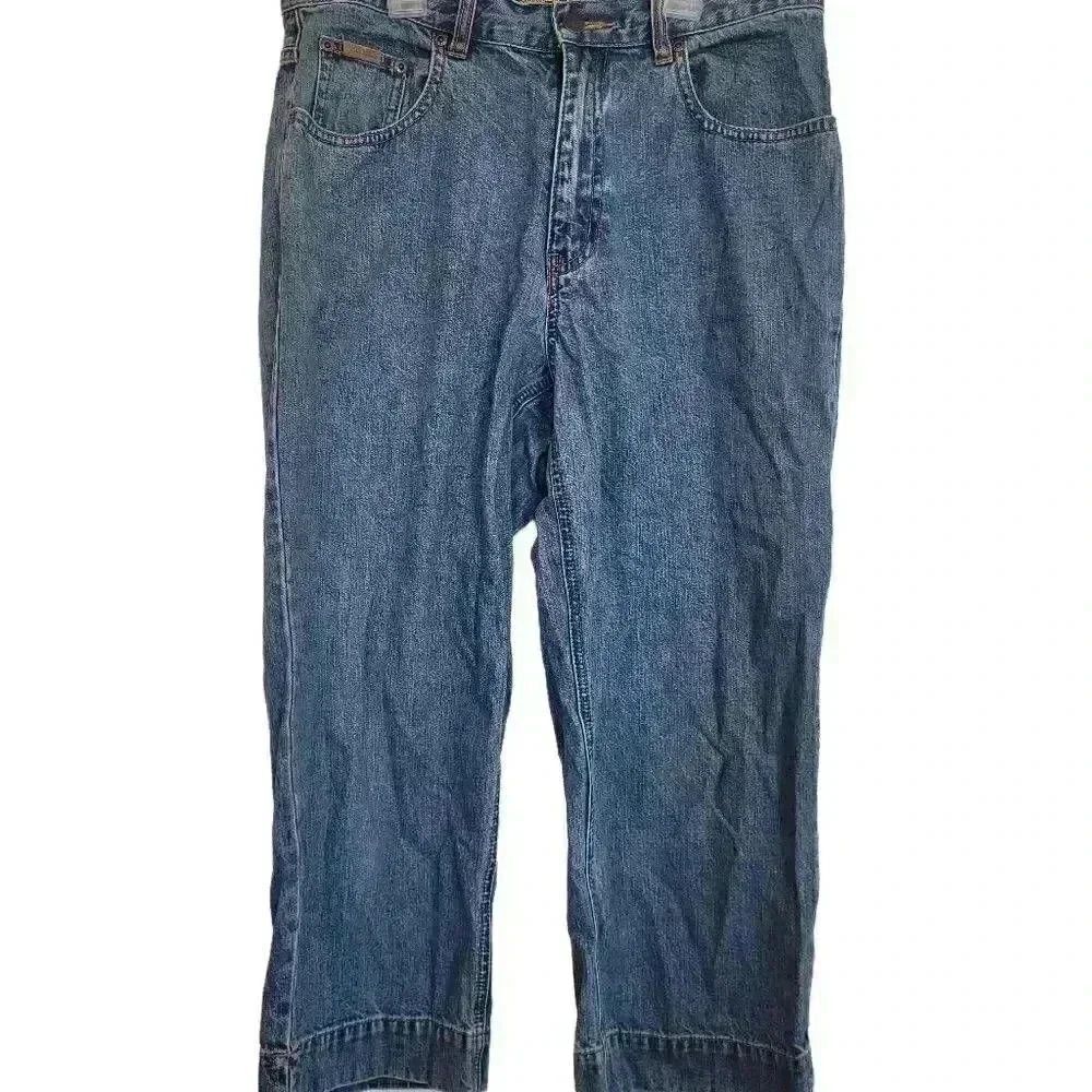 Eddie Bauer Women's Med Wash Blue Denim Cotton Cropped/Capri Jeans